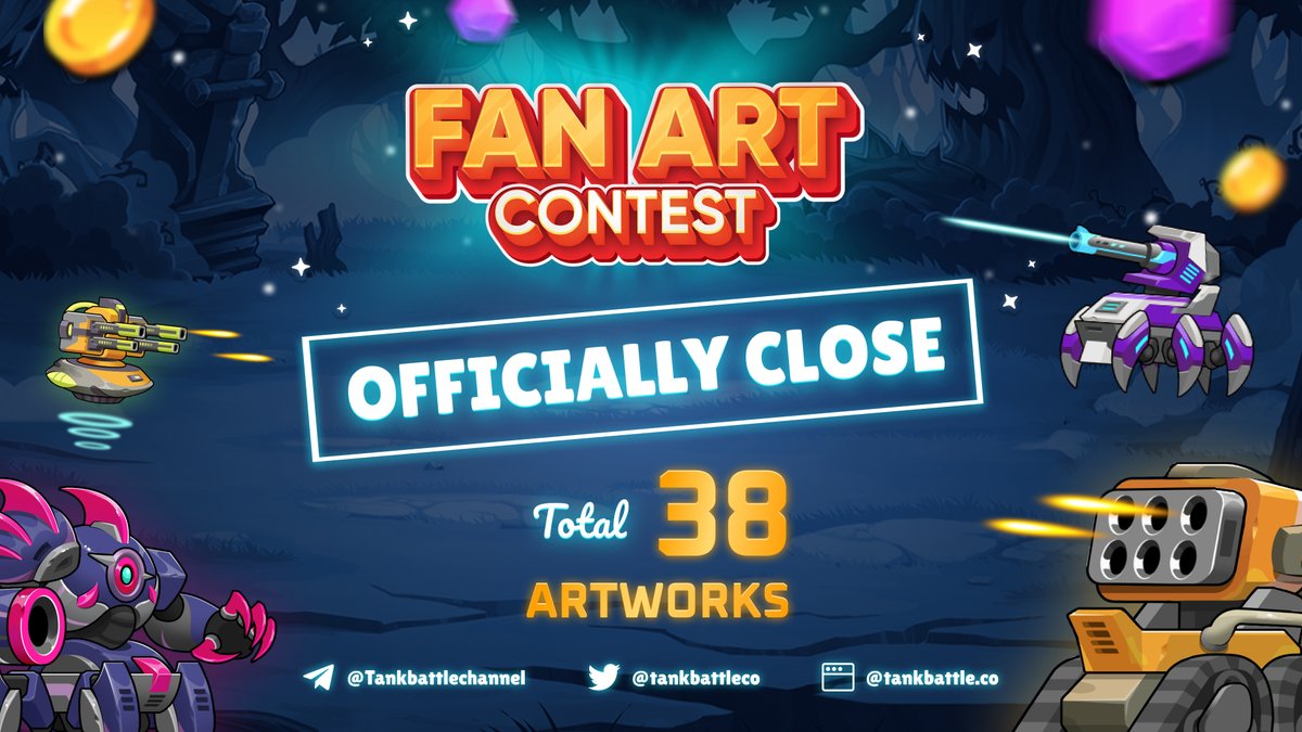 tankbattleco's tweet photo. 📣 TIME IS UP! 📣
Tank Battle officially close our Fanart Event now ‼️

We appreciate all creative ideas and precious time from all of you who submitted for us.

🎁 Now the prizes are waiting. Help us by voting to choose our lucky winners!
VOTE NOW!
#tankbattle #fanart https://t.co/sszok2CCbR