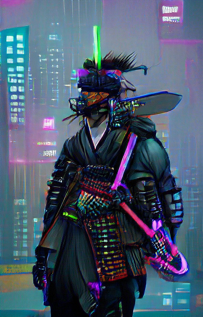 Cyberpunk Samurai Warrior made with VQGAN and CLIP. 

Retweet  and follow if you like this. Thanks for looking!

<a href="/images_ai/">Images AI</a>

#vqgan #aiart #MachineLearning #digitalart #ArtistOnTwitter #NFTCommunity #Samurai #Shogunraiden #Warrior