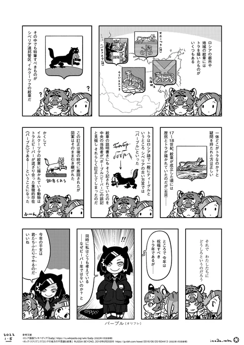 トラとビーバーとロシアの紋章 