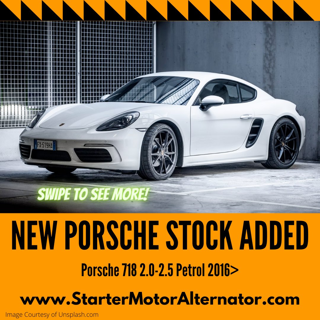 StartAlternator's tweet photo. 🚨NEW PORSCHE STOCK ADDED🚨

Alternator: XIG1575
Fits: Porsche 718 2.0-2.5 2017>
🛒 Available here: https://t.co/1D4kl2K8GK

🌎 International Shipping

🛠️ All our new and remanufactured parts come with a 2 Year Warranty. 
#porsche #718 #alternator https://t.co/QvZD6egUQU