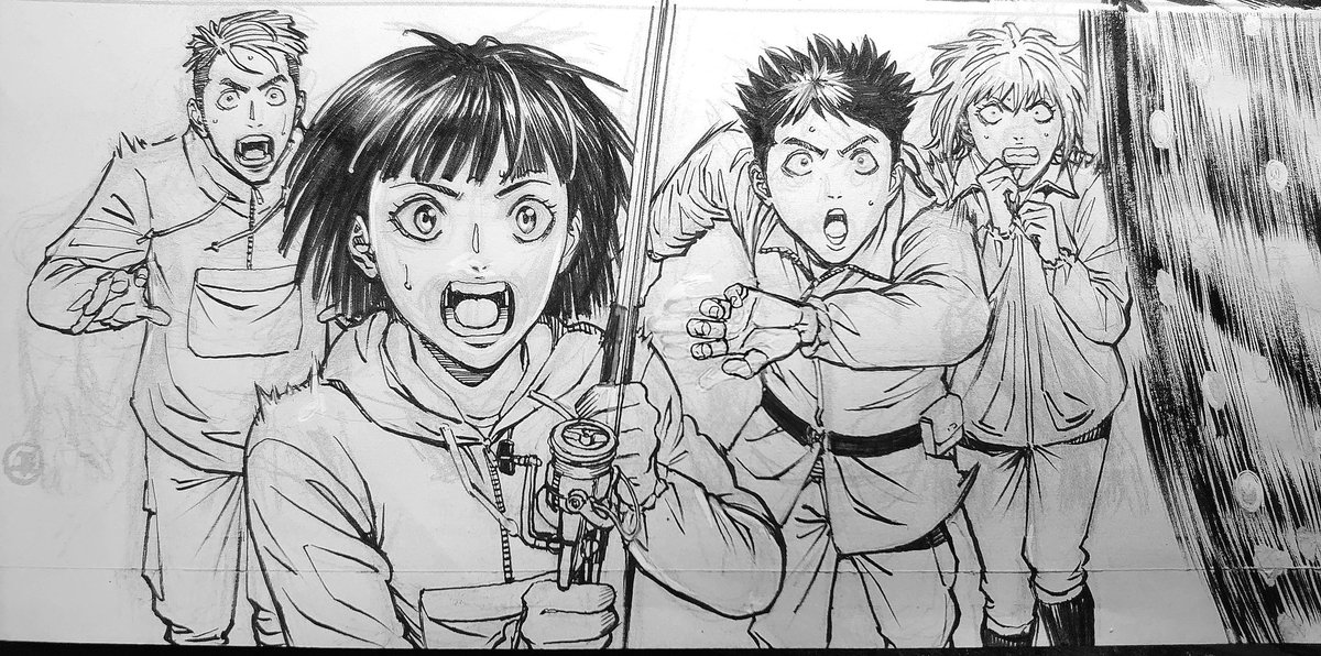 寿エンパイア新年一回目の95話 朝里イントゥ ザ ワイルド ペン入れ中 今週 せきや てつじの漫画