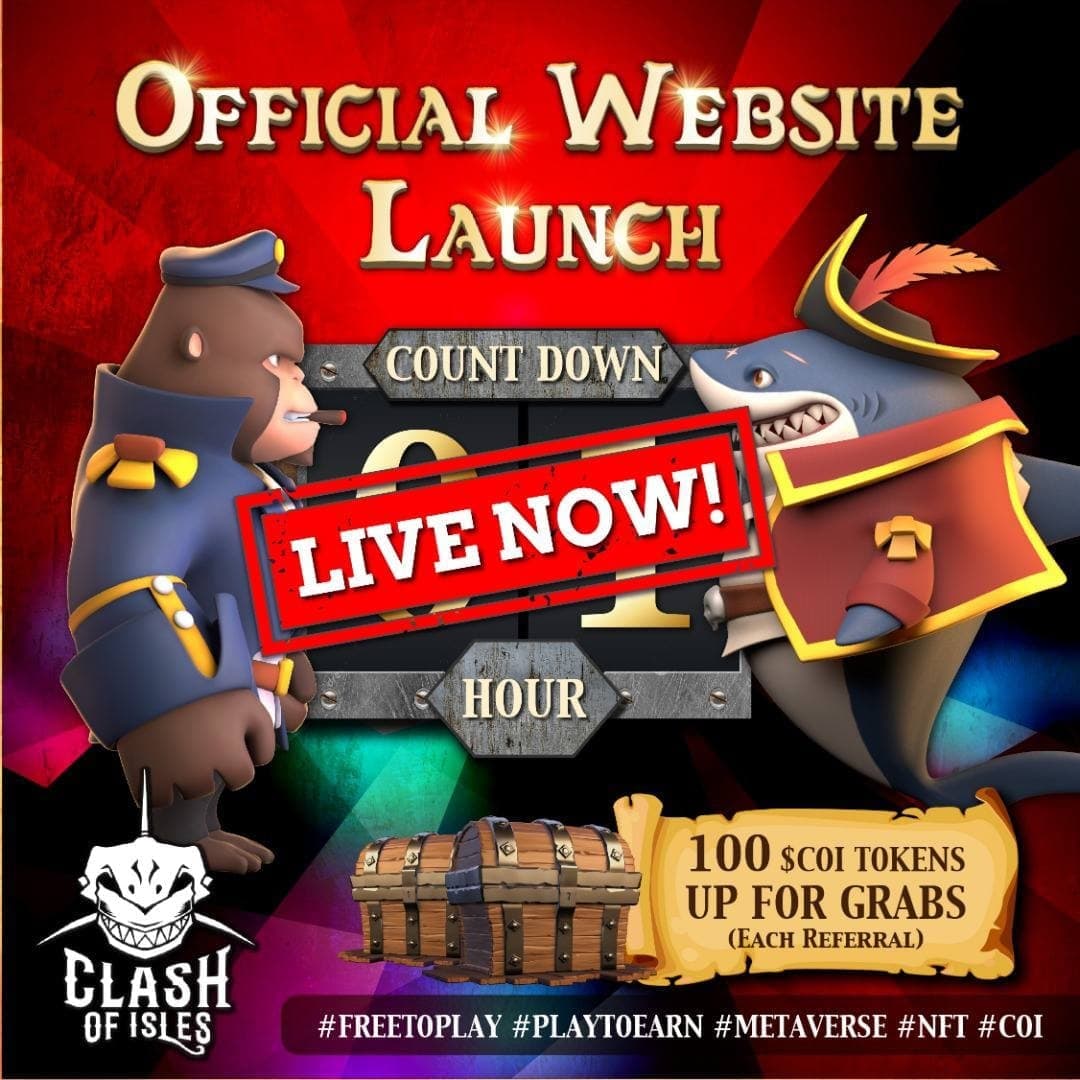 ClashofIsles's tweet photo. 🎉 It's Official! 🥳
https://t.co/RV9qBmdusV is live!🚨

With the launch of our Official Website, that concludes one ship 🛳 in our roadmap. This is only possible because of all the #COIners here! 🥰

#COI #F2P #P2E #Metaverse #NFT #GAMEFI https://t.co/cqyyajNaHn