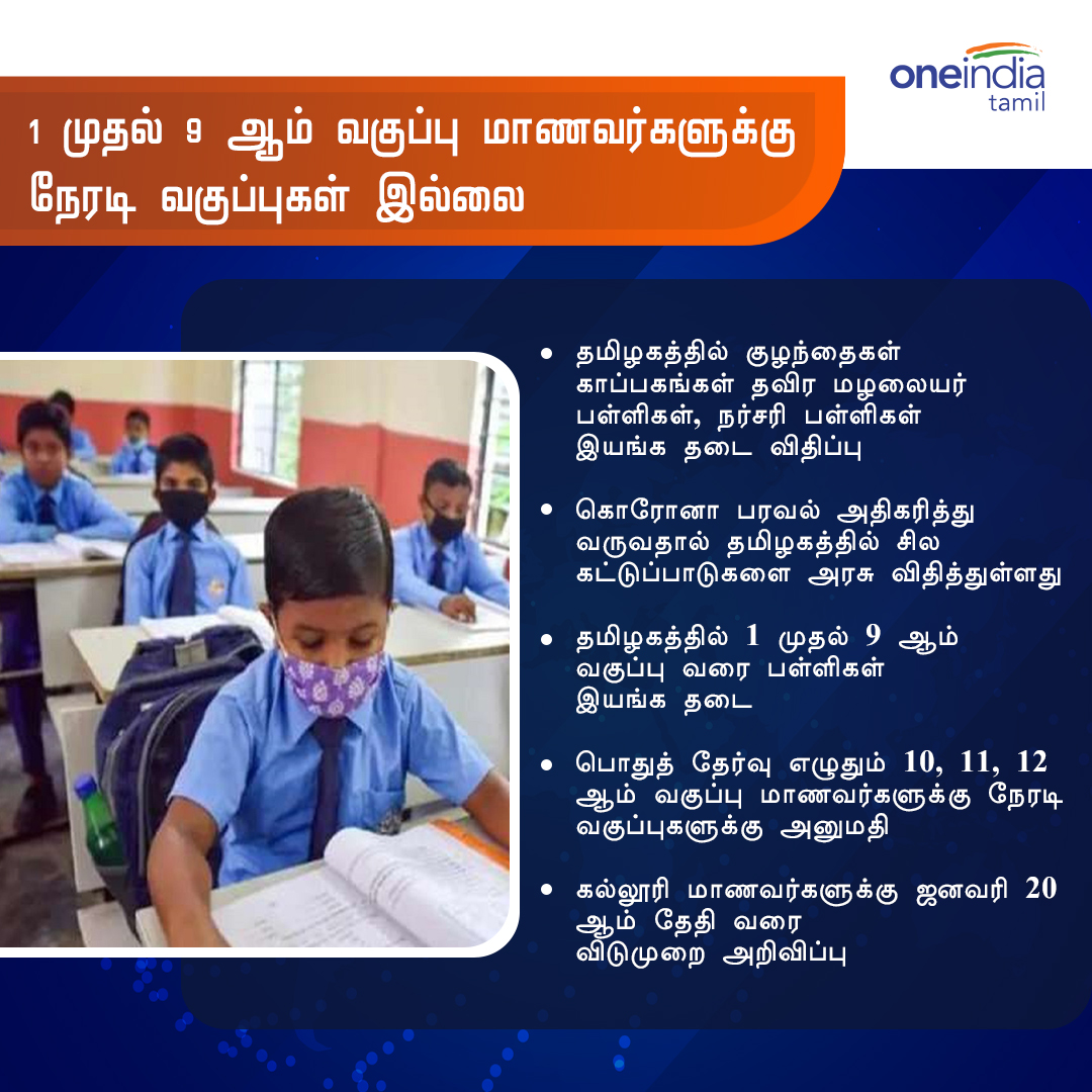 thatsTamil's tweet photo. 1 முதல் 9 ஆம் வகுப்பு மாணவர்களுக்கு நேரடி வகுப்புகள் இல்லை

https://t.co/Bi1CQfw2Fi

#schoolclosed #Lockdown #DirectClasses #SchoolStudents #Lockdownrestrictions https://t.co/J0B8XYwi0W