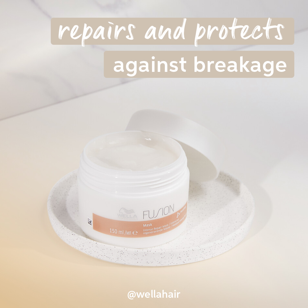 WellaPro's tweet photo. Is your client dreaming of healthy hair? Wella Fusion is your number one partner for repairing and protecting the hair against breakage 💪 Find out more about our miracle #FusionMask https://t.co/FGqCIAXosA ✨ #AskForWella #MakeChange https://t.co/yxyBHCSpqI