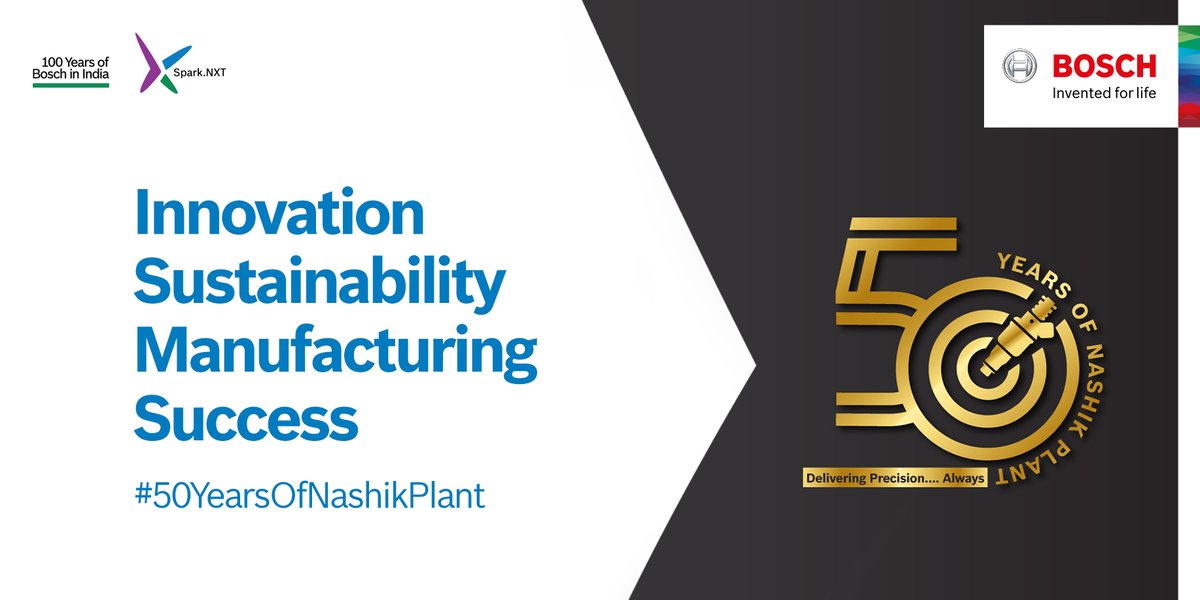 The Bosch Plant at Nashik completes 50 successful years. With several  initiatives towards a sustainable future, they've been credited as a carbon  neutral plant. We thank every member who has helped us