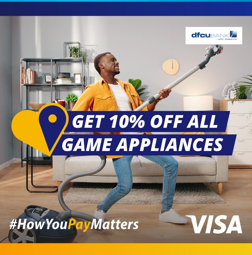 dfcugroup's tweet photo. Get genuine home and office appliances, clothes and more at super discounts when you log onto https://t.co/G7s6DI4g63 sign up and pay with your dfcu Visa Cards. Contact us today for assistance. #HowYouPayMatters https://t.co/DSEHJUc5uY