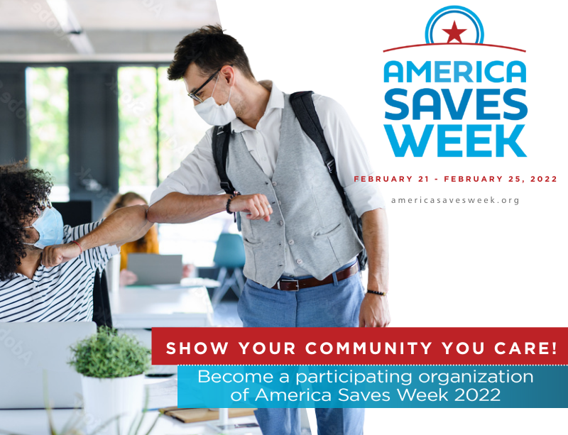 AmericaSaves's tweet photo. America Saves Week is February 21 - 25!

Here’s what we know: you care about your people, both the people that make up your staff and the people that you serve in your community. 

Sign up to become a participating organization today: https://t.co/xsVyywvTS7

#ASW2022 https://t.co/uVNVt81nsM