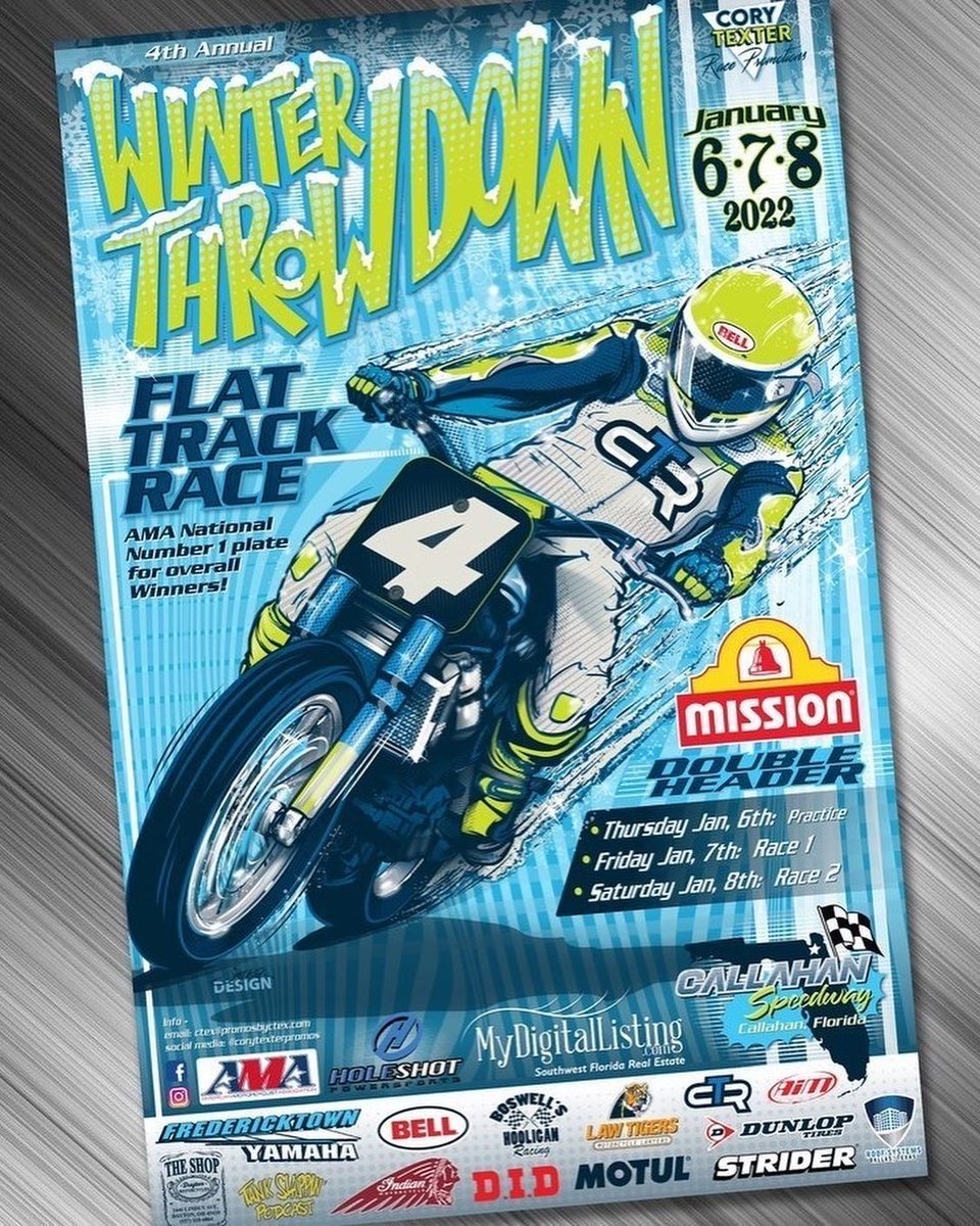 RideDunlop's tweet photo. The 2022 @corytexterpromos Winter Throwdown Flat Track Race starts tomorrow! We are happy to partner up and provide free tires to many of the class winners!
#RideDunlop #DT4 #K180 #CoryTexterPromos #FlatTrack #WinterThrowdown https://t.co/N43RRMiR2t