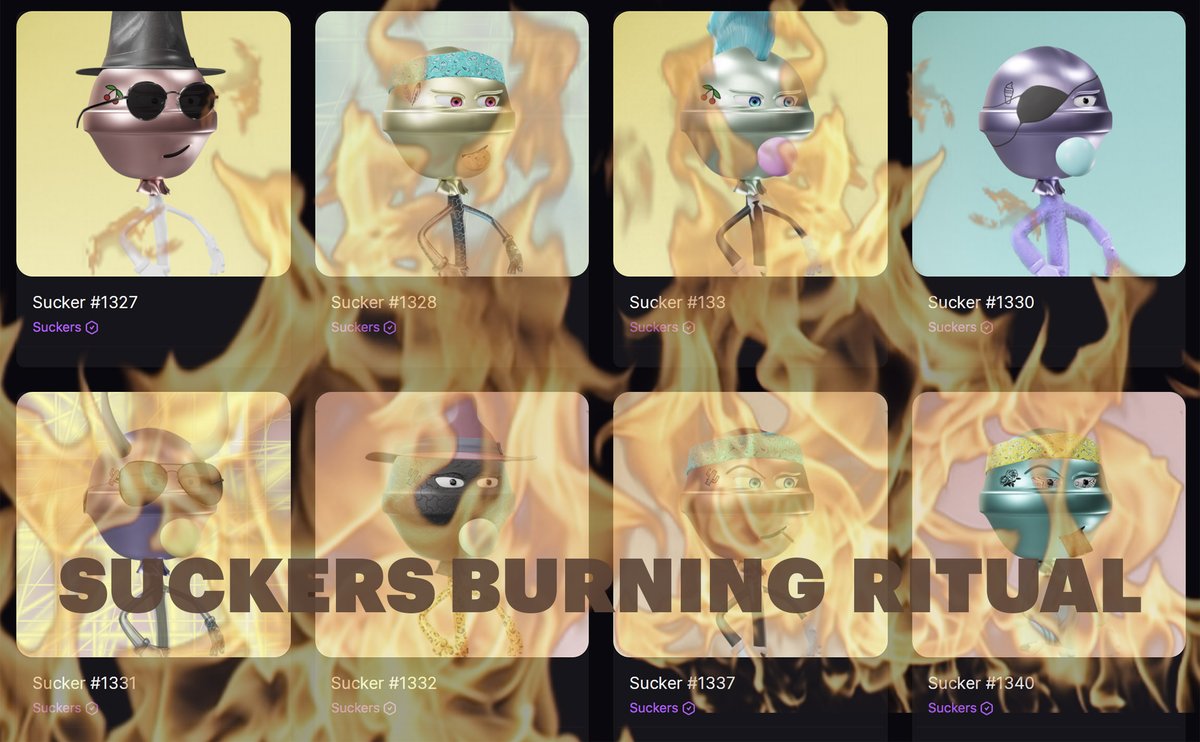 Some fire works accidentally hit these Suckers. Farewell.  🔥
1370 Suckers left in circulation!