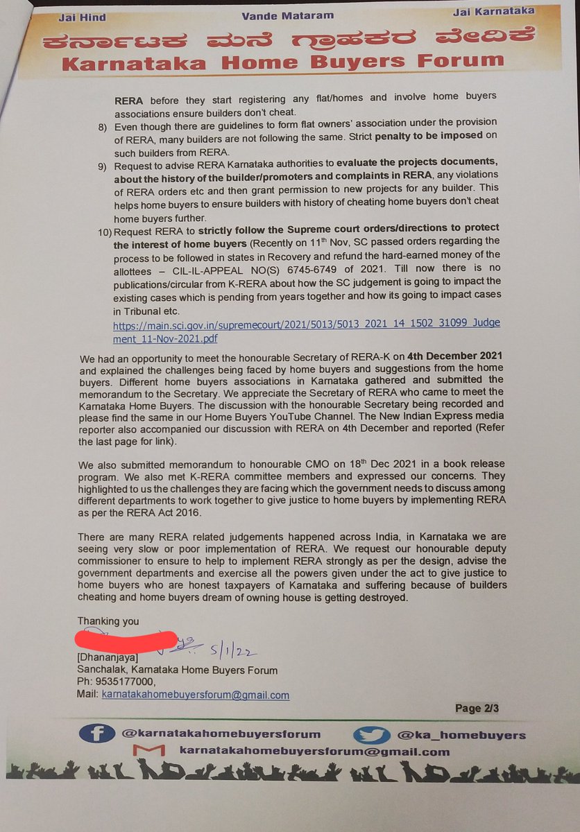 KA_HomeBuyers's tweet photo. Dear @JManjunathIAS Sir, please help #home #buyers by supporting #RERA by implementation as per guidelines. Sent through #IndiaPost
#SAVERERA to #SaveHomeBuyers
@VSOMANNA_BJP @CMofKarnataka @csogok @PMOIndia @AmitShahOffice @donne_va @Secretary_MoHUA @_naveenm @OfficeRera https://t.co/yFx1FRP9hu