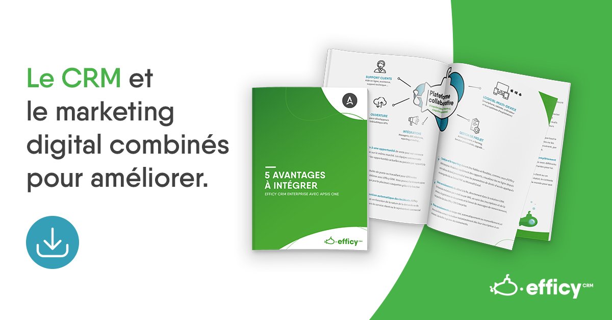 Vous voulez tirer profit de vos efforts de vente et de marketing ?
 
Téléchargez notre tuto Efficy Enterprise et APSIS One pour en savoir plus

👉bit.ly/333it94