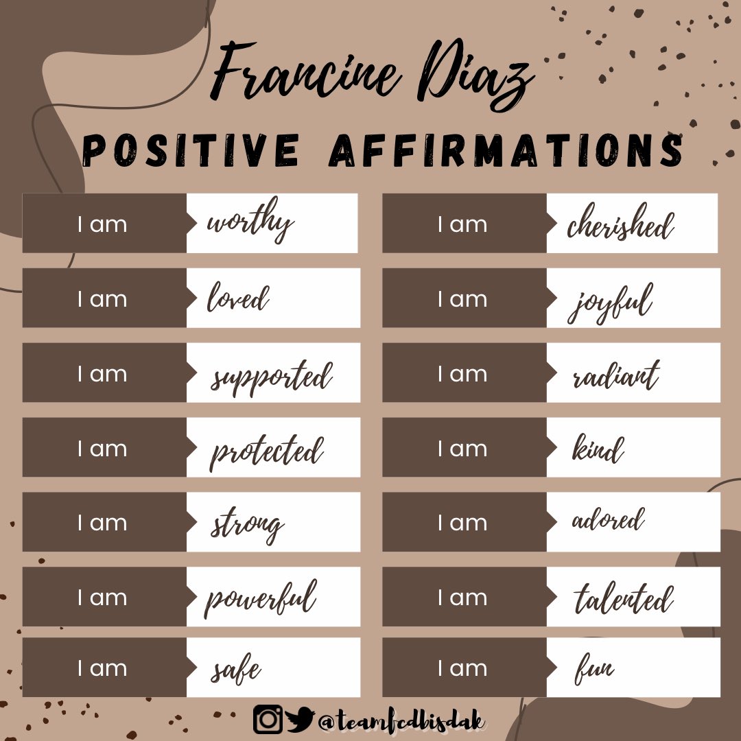 teamfcdbisdak's tweet photo. Let’s do this positive affirmations engagement booster, besties!

#FrancineForBelo https://t.co/nsklk1eciz