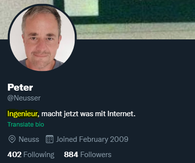 ViewToxic's tweet photo. @fabthefoxx @saylor "aLs InGeNiEuR" - Bin selbst ebenfalls Ingenieur und würde niemals auf die Idee kommen, das so heraushängen zu lassen. Er scheint ja seine ganze Persönlichkeit darüber zu definieren, wenn man sich seine Bio anschaut. Peinlicher Fatzke lol https://t.co/4RXIIcpmfs
