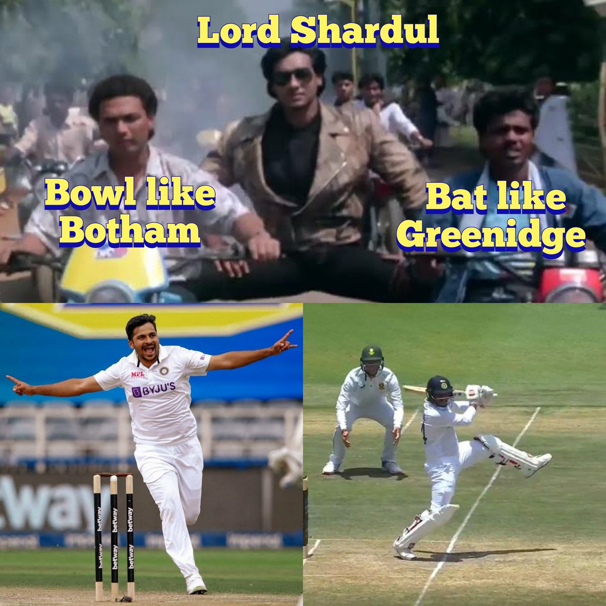 WasimJaffer14's tweet photo. 7 wkts yesterday and an invaluable cameo today! #SAvIND #LordShardul https://t.co/OS2b4cold4