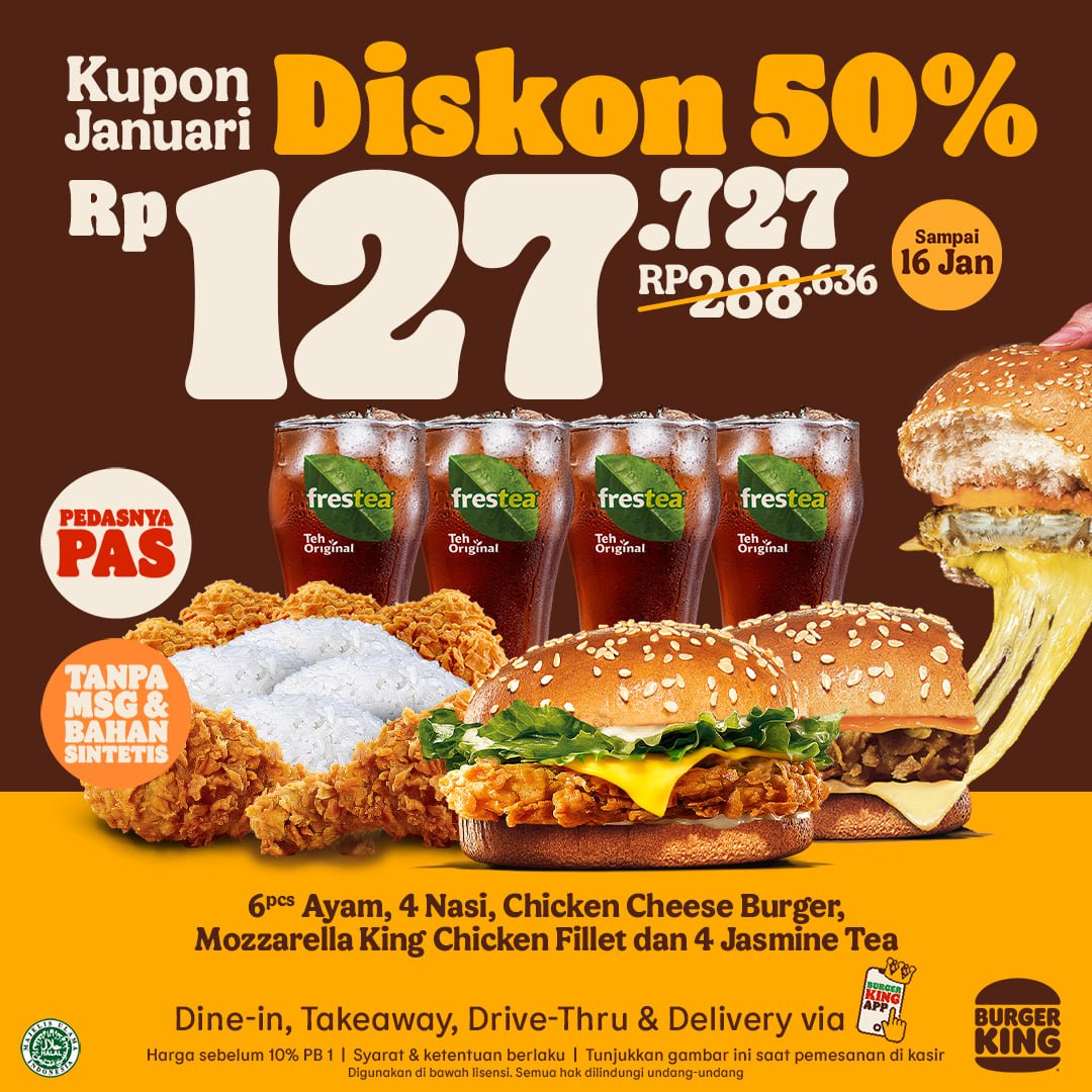 AkuSukaRacun's tweet photo. KUPON BURGER KING JANUARI 2022🍔👑 https://t.co/WnqgF3jpa1