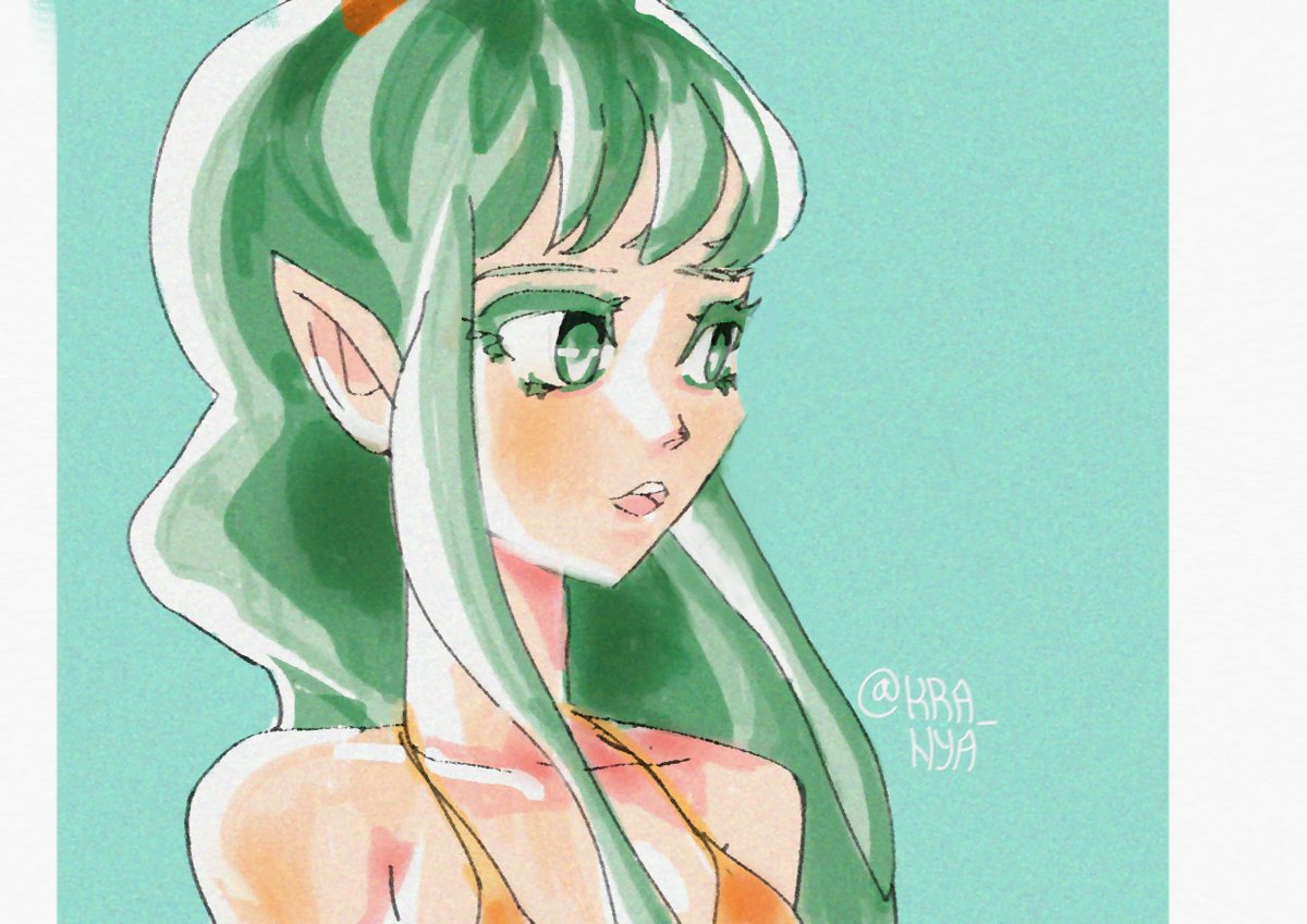 kra_nya's tweet photo. quick #UruseiYatsura sketch https://t.co/dg9LknRfgE