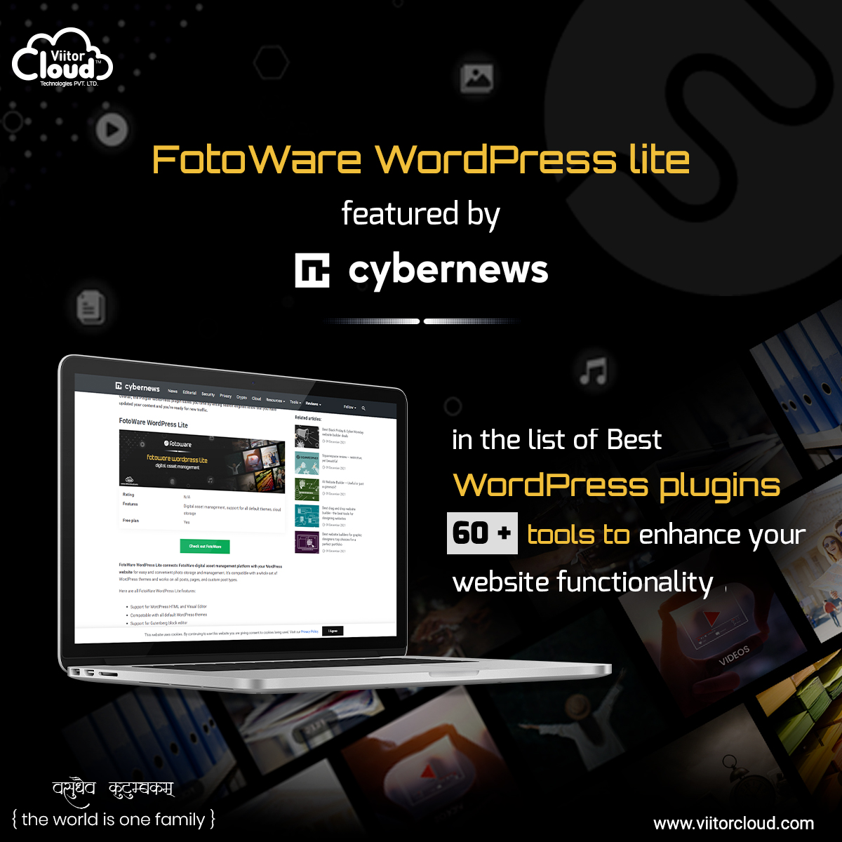 ViitorCloud's tweet photo. FotoWare WordPress Lite featured by CYBER NEWS in the list of Best WordPress Plugins-60+ tools to enhance your website functionality. @fotoware

Try our features: https://t.co/Ojdroe4GvF

Find out more: https://t.co/budyofcPXP

#WordPress #bestplugin #fotoware #cybernews https://t.co/NxGklEXPVp