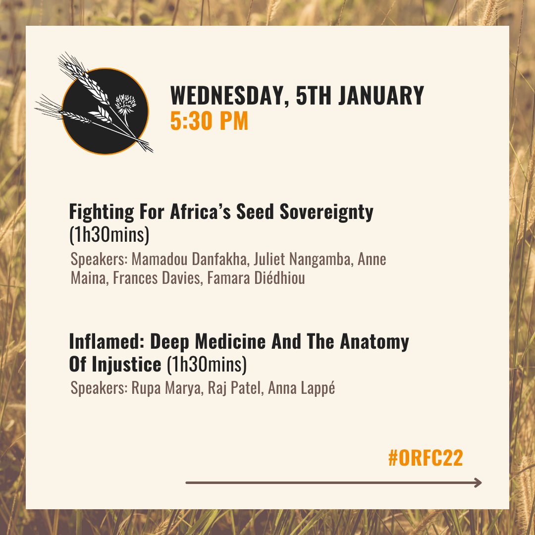 ORFC's tweet image. ORFC22 starts today! 🌾

We are so excited to be kicking the event off with a fantastic line-up of speakers, from the UK and beyond. Sessions will start from 2pm - swipe to find out what’s on this afternoon!

Tickets are available throughout: tickettailor.com/events/oxfordr… #ORFC22