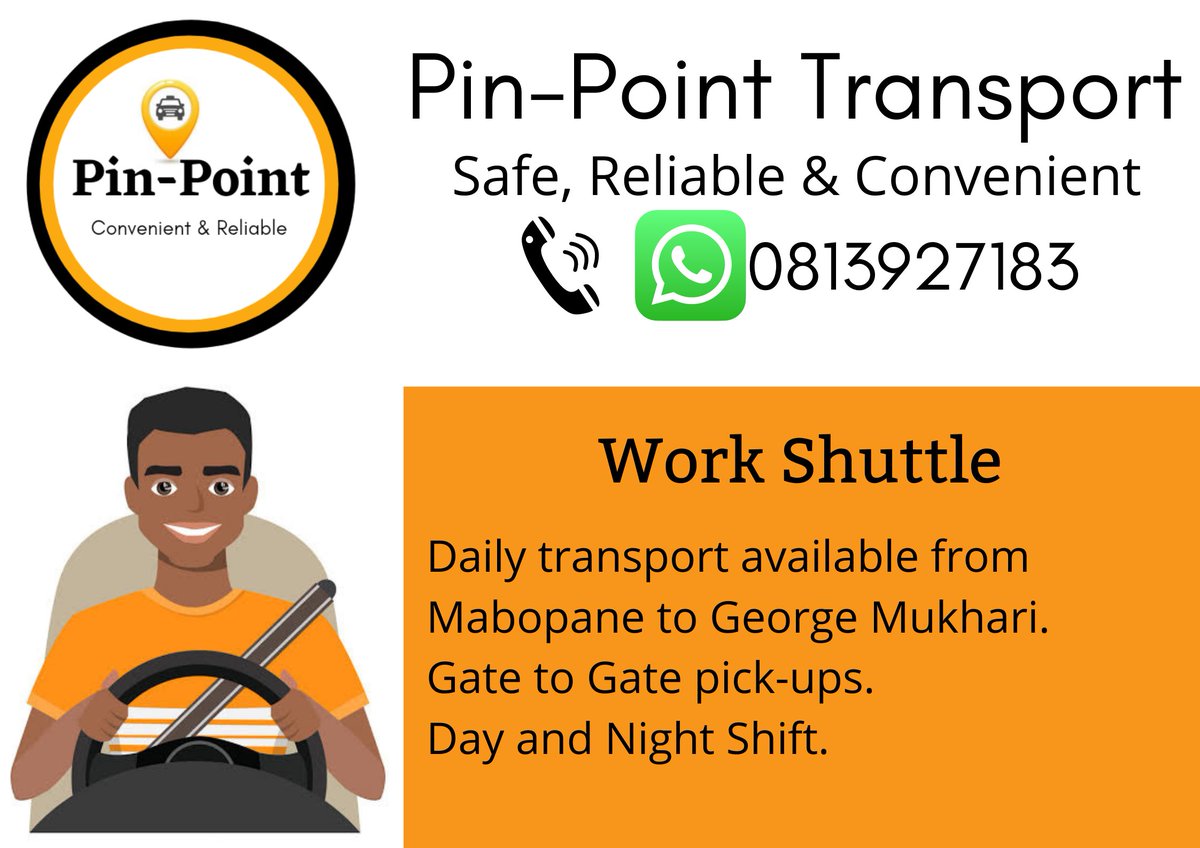PPointcab's tweet photo. Work Shuttle Available.
Gate to Gate pick-ups
Safe and Reliable 

Zandile Mafe | #Transportation #shuttle #lockdown #Covid_19 #djsbu #Pitori #health https://t.co/6K3J0ADaqO