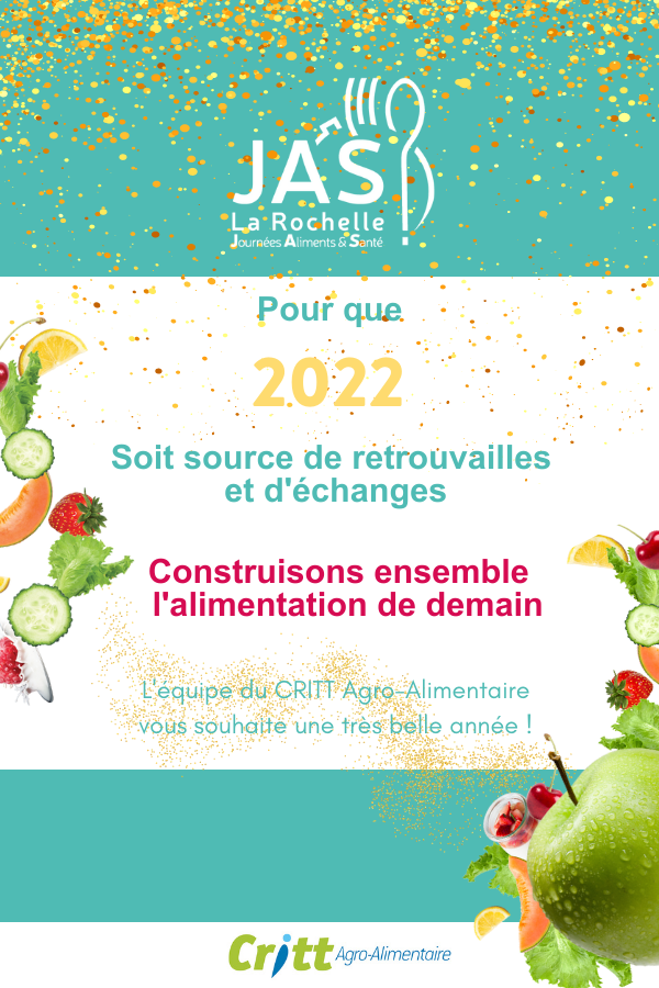 Meilleurs #vœux ! ✨
Toute l'équipe du CRITT Agro-Alimentaire vous #remercie pour votre confiance et vous souhaite à tous une très belle année 2022 source de retrouvailles et d’#échanges 🤝
Profitons de cette nouvelle année pour #construire ensemble l’#alimentation de demain 🍏