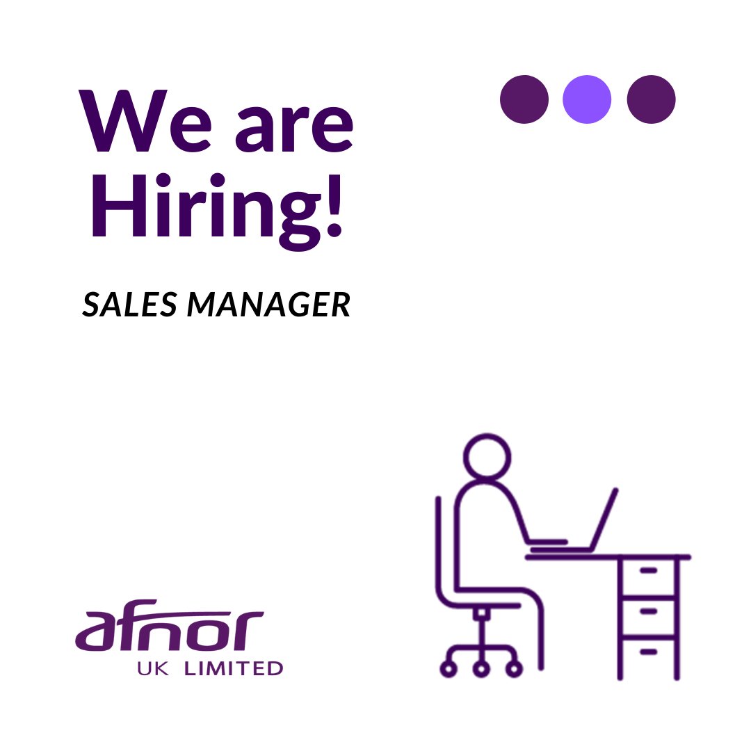 AfnorUk's tweet photo. Hello Folks!

This is a call out for anyone looking for a new role this year!

AFNOR UK is hiring a Sales Manager 👨‍💼📊📈📁

🕵If you think you that's something you might be interested in, do not hesitate to apply today📝!

https://t.co/S8gahVrysO

#salesmanager #jobalert #hiring https://t.co/oXGcjrDgFG