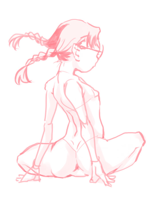 腕をそのまま拡大しようとしたら、ちょっと無理だったので下におろしてみた。 