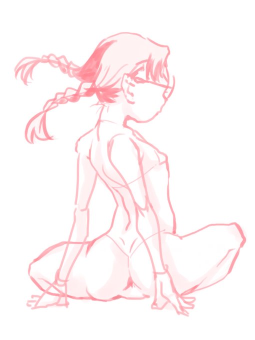 腕をそのまま拡大しようとしたら、ちょっと無理だったので下におろしてみた。 