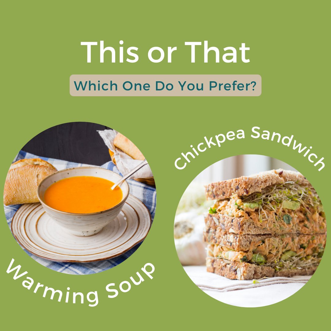 How about a bit of this or that?

#Warmingsoup or #chickpeasandwich.

Let us know in the comments below!