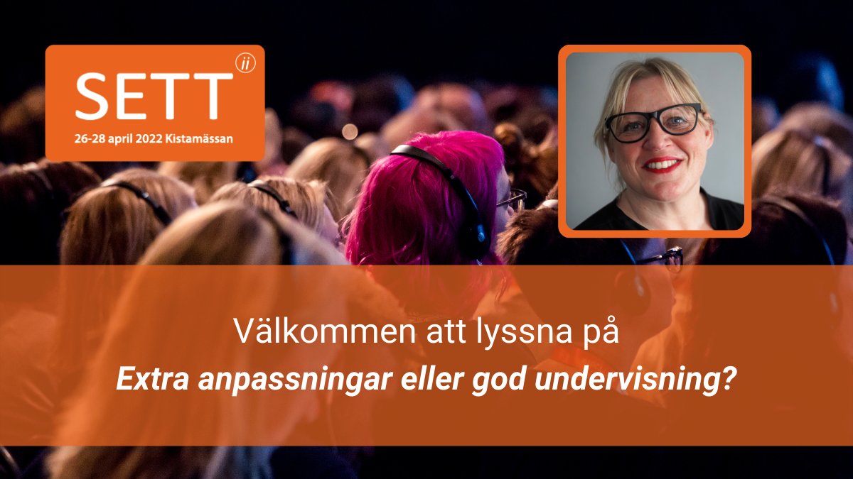 Hur gör vi för att möta alla våra elevers olika behov? I dag pratar vi mycket om anpassningar i svensk skola, är det så att vi rent av pratar för mycket om anpassningar och för lite om hur vi kan utveckla vår undervisningspraktik? lnkd.in/ex-xpgYJ

#SETT
