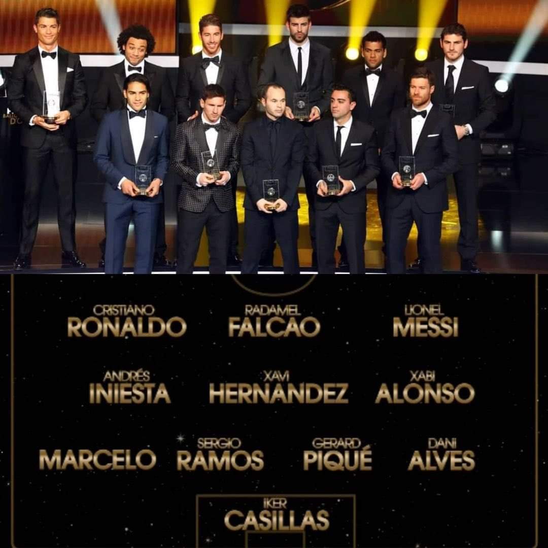 Football___cafe's tweet photo. في ٢٠١٢ بالرغم من ان البايرن وصيف الابطال وتشيلسي كان البطل كانت تشكيلة الموسم في الفيفا كلها من الليجا 🔥 https://t.co/zcjonz0ugm