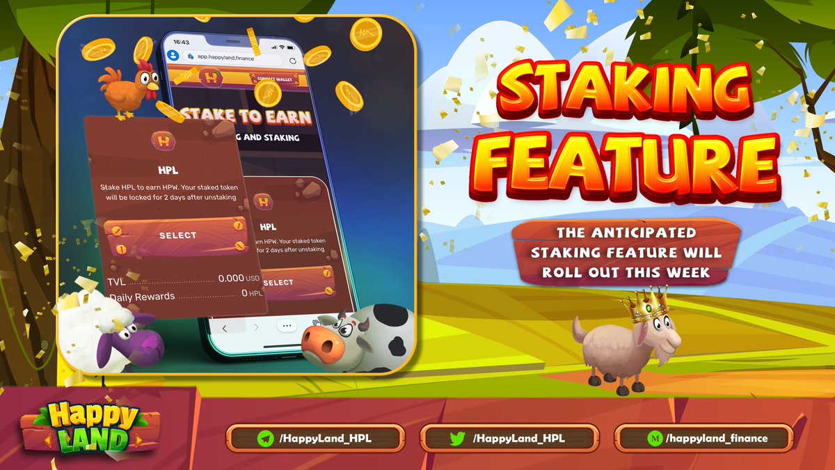🔥 HOT NEWS 🔥

The anticipated Staking Feature will roll out this week
You will be able to Stake $HPL to Earn more $HPL, which will be used to buy in-game goods and items.

#PlayToEarn #Staking #FreeToEarn #metaverse #NFT #BSC