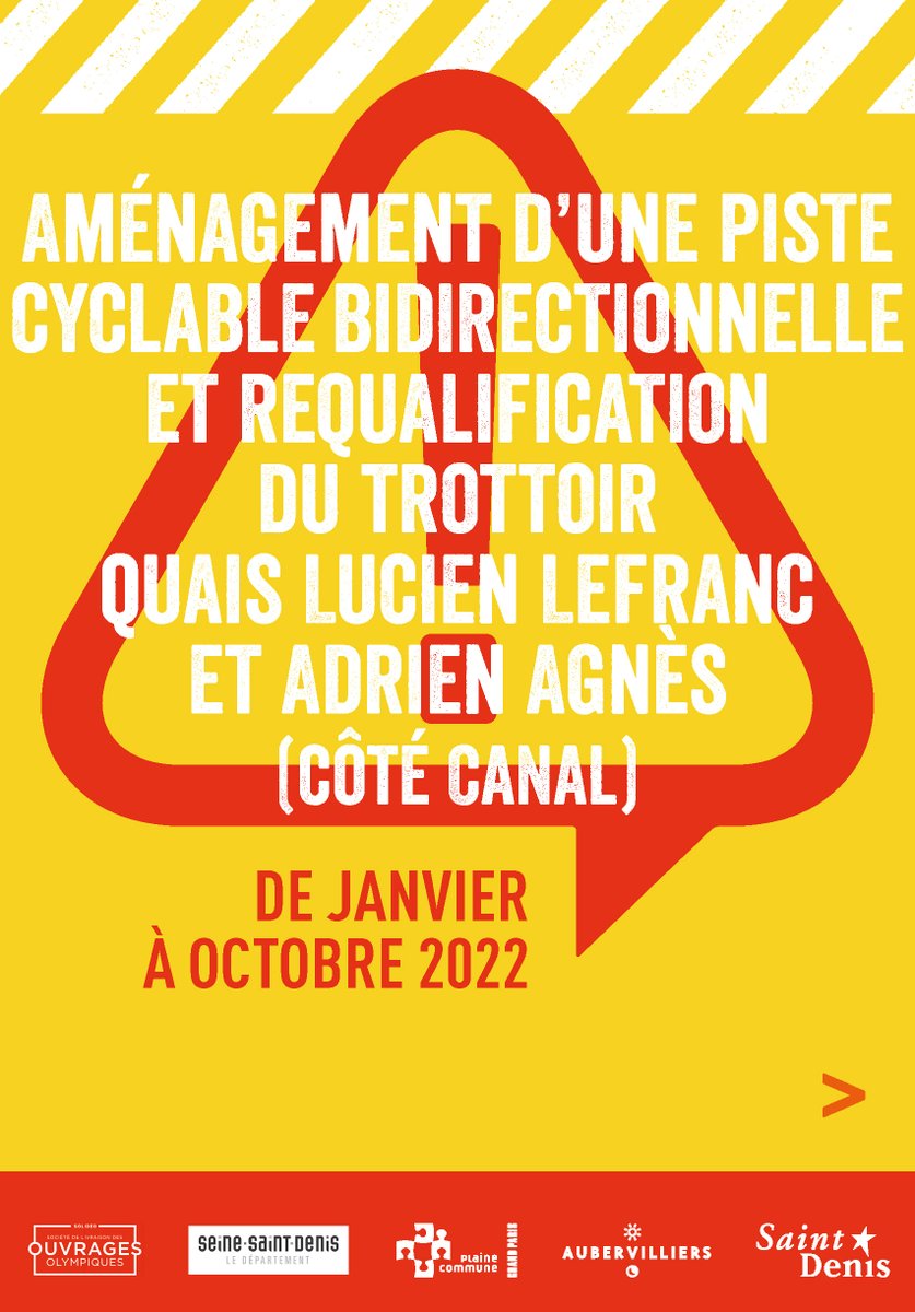 aubervilliers93's tweet photo. De janvier à octobre 2022, une nouvelle piste cyclable va être réalisée à #Aubervilliers ainsi qu’une requalification du trottoir Quais Lucien Lefranc et Adrien Agnès (côté canal).
➡https://t.co/7Rfez4H2Se
#CirculationDouce https://t.co/v1AssWGw07