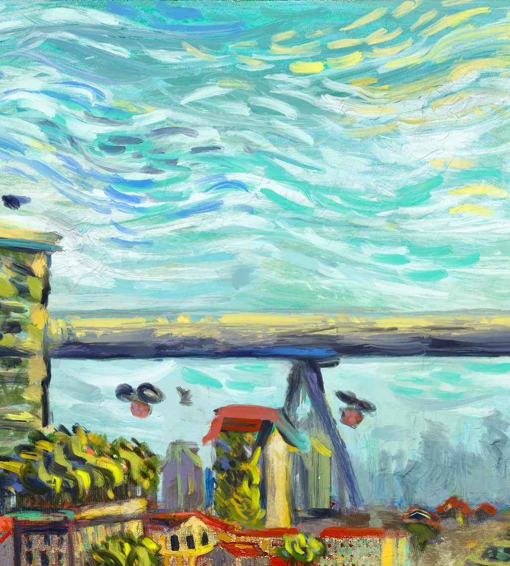 Notice how the reimagined painting is brighter than Van Gogh’s original, gone are the fossil fuel burning factories and the smog-laden skies. In combination with vertical gardens, electric vehicles and greener cities, air quality may be improved. How would you #EngineerTheFuture?