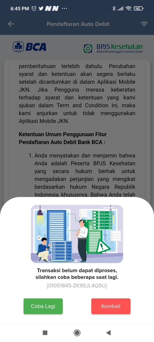 bambangsetya_id's tweet photo. @BPJSKesehatanRI min, daritadi kok g bs ya?  Mau ngaktifin lagi, mjd peserta mandiri. https://t.co/4lf0Q8qtyY
