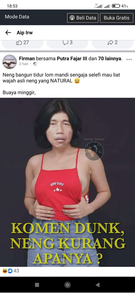 ZamilHanafi's tweet photo. @DivHumas_Polri Assalamu'alaikum warahmatullahi wabarakatuh
Selamat malam Pak komandan saya mau lapor barusan saya pas buka FB gk sengaja saya menemukan gambar yg tak pantas untuk dilihat, saya sebagai warga Indonesia tidak Terima massa Presiden Indonesia RI dihina kaya gini mohon segera tndk Pk https://t.co/wuLlwm0DyG