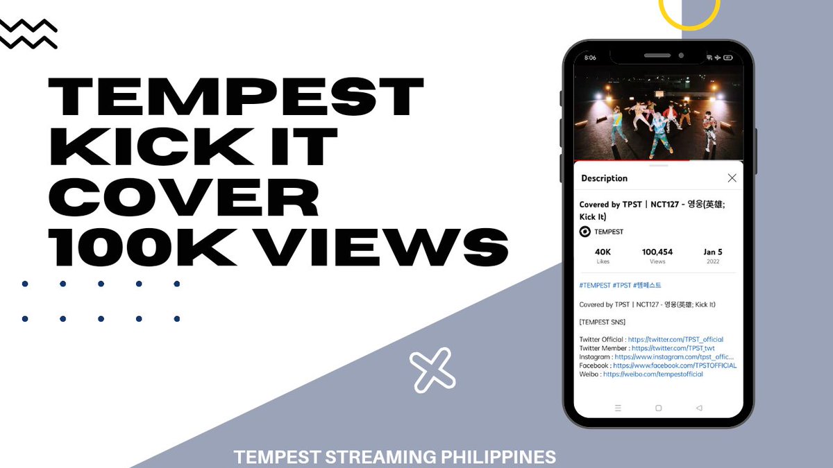 TPSTStreamPH's tweet image. COVERED BY TPST | KICK IT COVER has reached over 100k views within 3 hours! Congrats! 👏🎉

🔗: youtu.be/yhCb3nEqxrQ

TEMPEST IS UNVEILING

#TEMPESTisCOMING 
#TEMPEST #TPST #템페스트
@TPST__official @TPST_twt