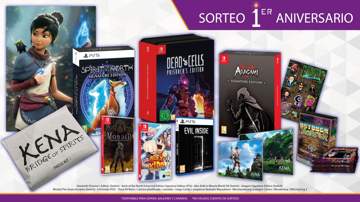 TesuraGames's tweet photo. 💜 1er Aniversario Tesura 💜
Celebramos nuestro primer año con un #SORTEO por todo lo alto con un montón de regalos.

Requisitos:
🟣 Síguenos
🟣 RT aquí
🟣 Comenta con #AniversarioTesura
🟣 Etiqueta a un amigo

*Un solo ganador/a*
*Hasta el 12/01* https://t.co/L0Gpgo4P2g