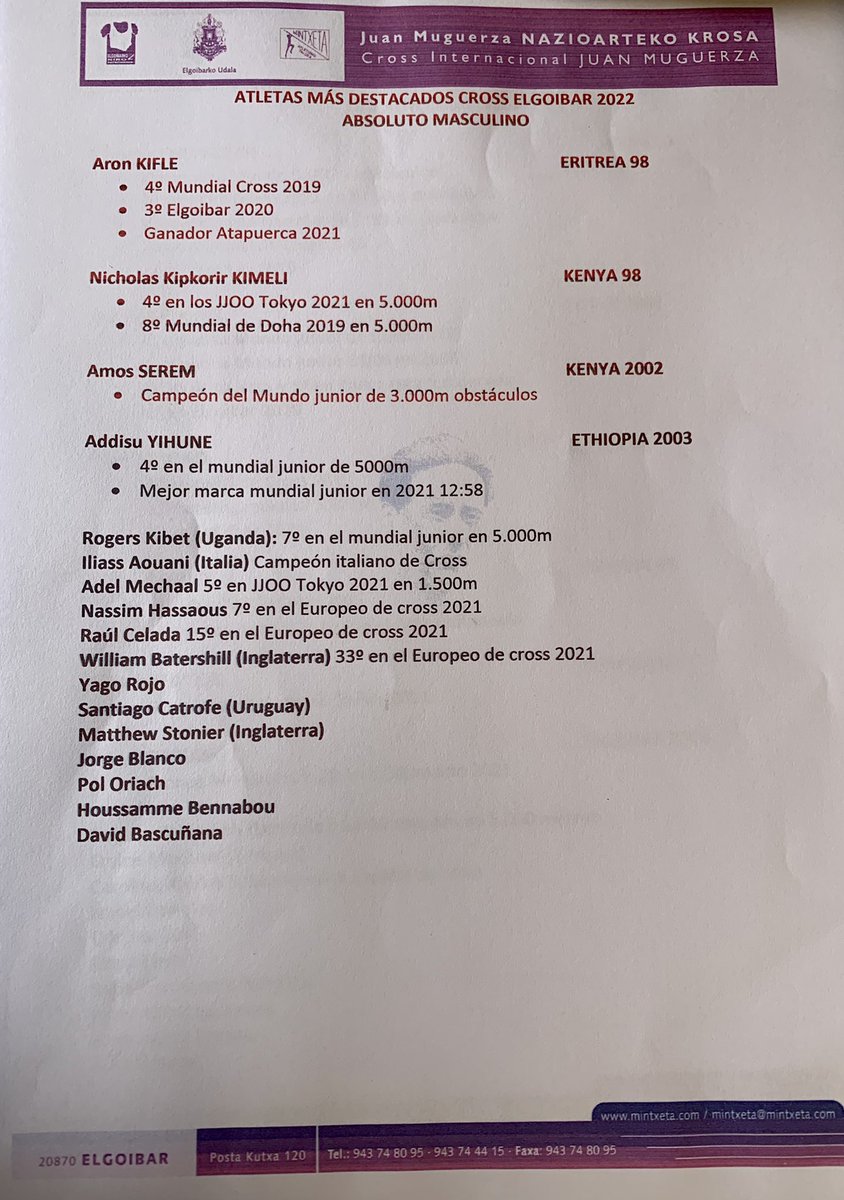 Este domingo, 9 de enero, se disputa el Cross de Elgoibar y esta mañana se ha presentado la prueba donde se han desvelado los nombres a seguir.
📸 <a href="/CrossElgoibar/">Cross Elgoibar</a>