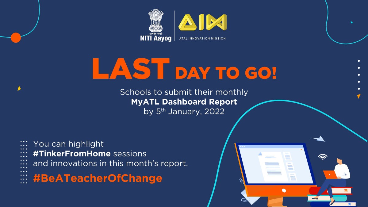AIMtoInnovate's tweet image. 🚨Deadline Approaching! 

Update your MyATL Dashboards &amp;amp; stand a chance to become the next ATL school of the month.

👉Don&apos;t forget to highlight #TinkerFromHome sessions and innovations

🖇️: aim.gov.in/atl/