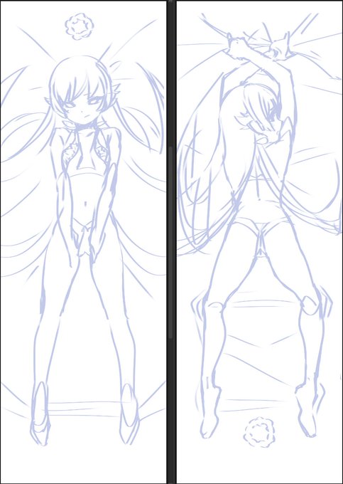 次のSkebやつ(`、3_ヽ)_ 忍野忍のエロ抱き枕Twitterにはあまり投下しない方がいいんだろうかちょっと悩みつつ、ラフは投下してみる 