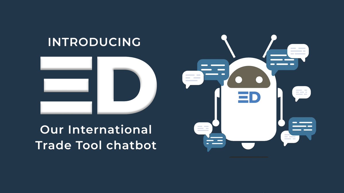 IntTradeTool's tweet image. ''What is the best Incoterm for my #shipment, and what responsibility and cost does that mean for our company?'' 
ED, our #interactiverobot can help provide you with solutions. If ED can't answer your question, our team of experts will do so!
Visit: easy-duty.com