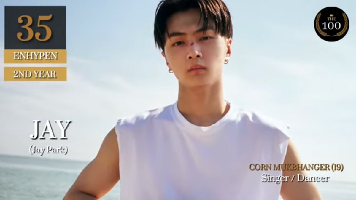 En_Jay_Update's tweet photo. 0105 | THE100 

#JAY ranked #35 for "THE 100 Most Handsome Faces of K-POP Artist of 2021" with the caption "Corn Mukbhanger" 🌽😎

Watch and leave a comment for Jay:

🔗https://t.co/wweGUYHTgj

#제이 #ENHYPEN_JAY @ENHYPEN 
#ENHYPEN @ENHYPEN_members https://t.co/t6sGCdGvOW