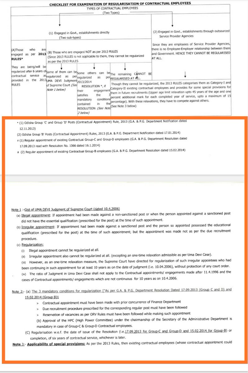 OGCEA's tweet image. 3.3.2021 Govt. Allow for Regularisation of Contractual As Per #UmaDevi Case also Provide Gist of this Judgment. So Is #ContractualRules2013 Framed As per said Judgment &amp;amp; where Article 14,16? Stop take advantage of the helplessness of Youth. Is CM @Naveen_Odisha  a #ModelEmployer?