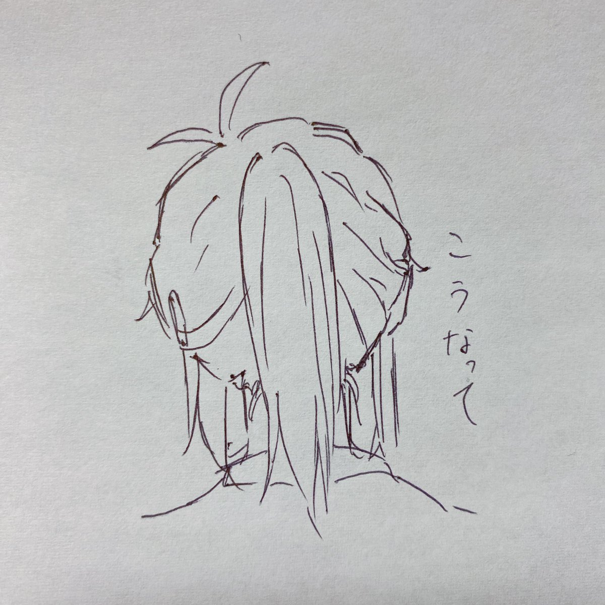 後ろ姿だけど #バヤ絵
ポニーテールは細くて長いのが好きです 