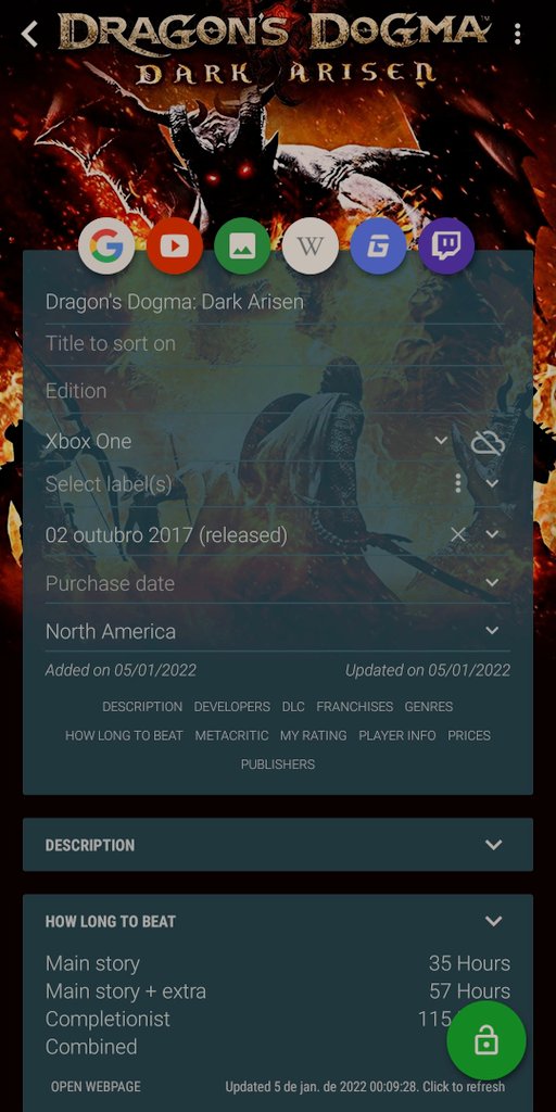 malfabeta's tweet photo. Dica: usei o app My Game Collection do Android 

Ele pega os dados do How Long to Beat pra calcular as horas de gameplay e tbm a nota do Methacritic

Dá pra separar por plataforma, ordenar pelas horas de jogo e exportar pra Excel

#Recomendo #GameBacklog https://t.co/2fA444Jx22