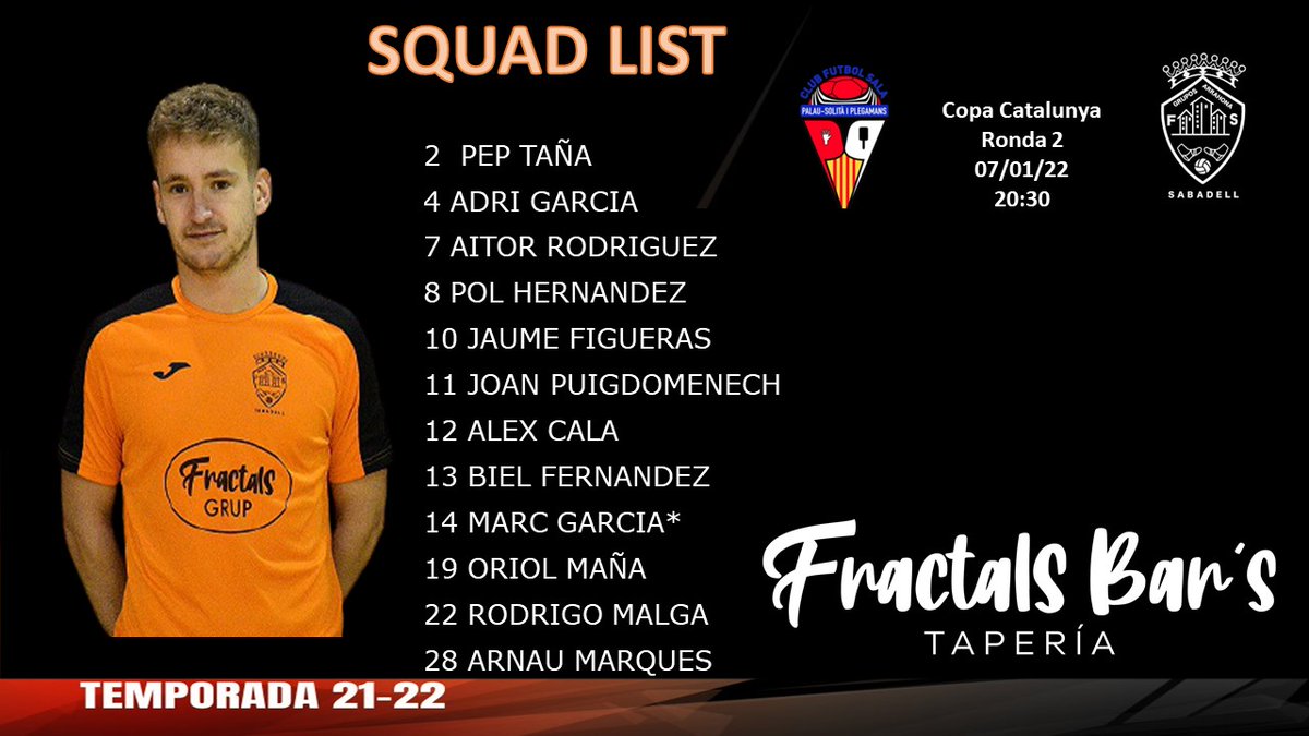 Aquesta es la llista de <a href="/manelm1972/">Manel Muñoz</a> en el debut de la copa Catalunya 👇

🆚 <a href="/cfspalau/">CFS Palau-Solità</a>

Debut de <a href="/RodrigoMalga/">Rodrigo Axel</a> 😍