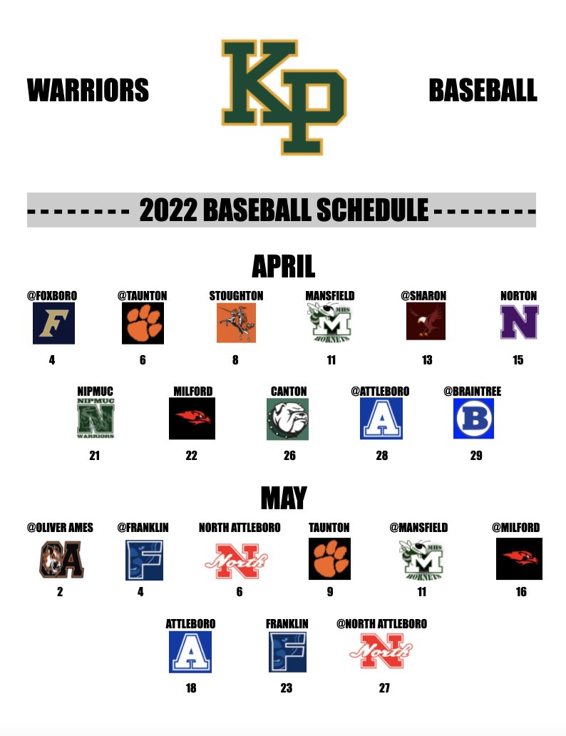 KP__Baseball's tweet photo. 2022 KP Baseball Schedule! https://t.co/nZjOTSt54d
