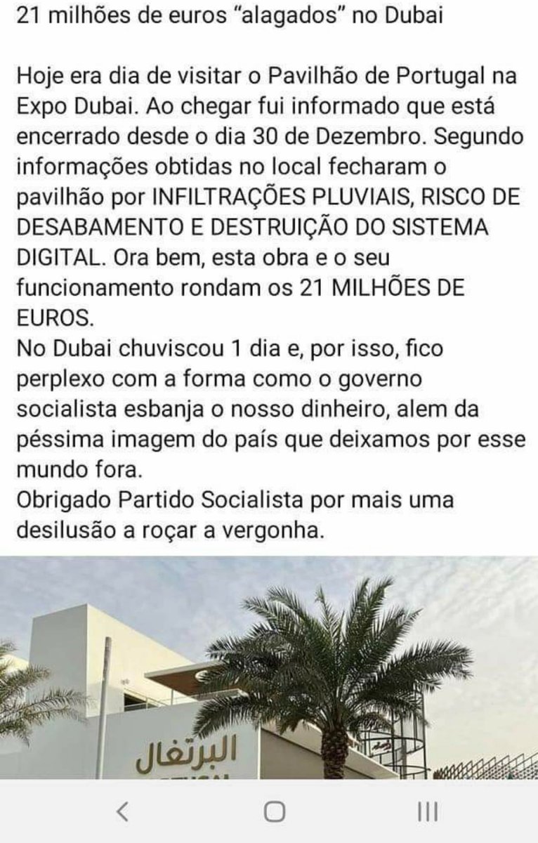 Recebi isto mas não acredito que possa ter acontecido. Alguém sabe confirmar ou desmentir? Obrigado