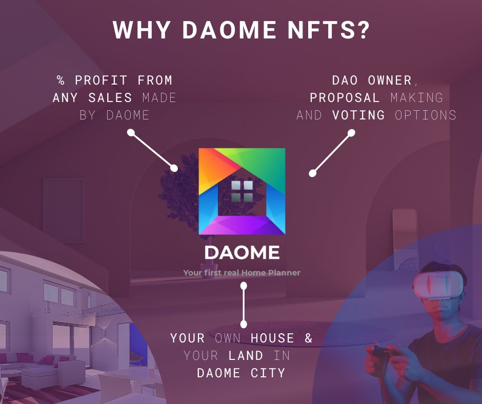 DAOMEplanner's tweet photo. Why DAOME #NFTs ?
Discover our project on https://t.co/djzvwoeejE
Join us on Discord! https://t.co/WmGwpthJux
#NFTGiveaways pinned on our twitter profile
#DAOME #NFTCommunity #nftcollectors #NFTProject https://t.co/JV22GNR67h