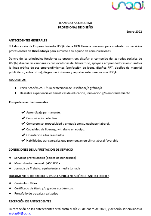 Hola en estamos buscando Diseñador/a gráfico para unirse a nuestro equipo de trabajo media jornada en #Antofagasta agradecemos datos y RT!!!!